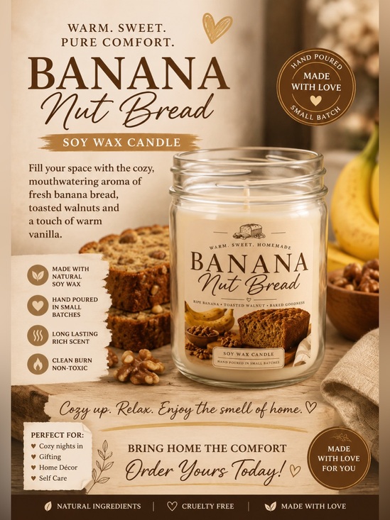 Other - 🍌🍞 Banana Nut Bread Candle 🍞🍌